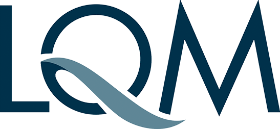 LQM logo with a blue wave